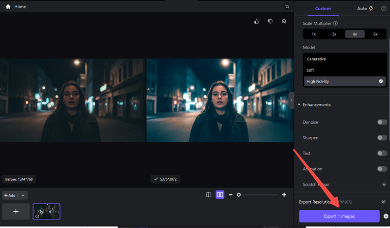 FotorPea export settings