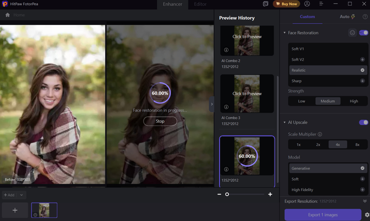 fotorpea face restoration preview