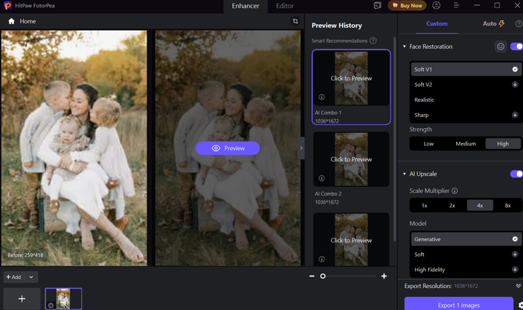 fotorpea enhancing family portrait