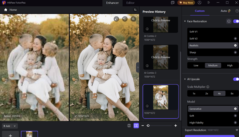 fotorpea before and after enhancement