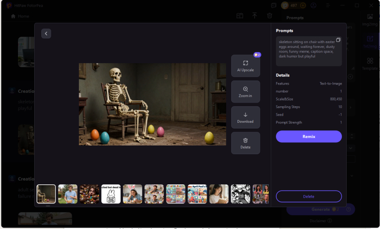 generate easter meme image with fotorpea ai