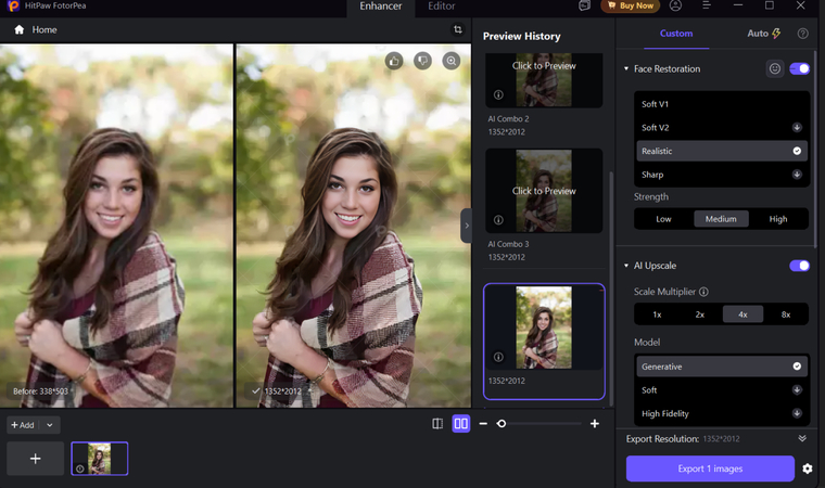 fotorpea before after hd enhancement