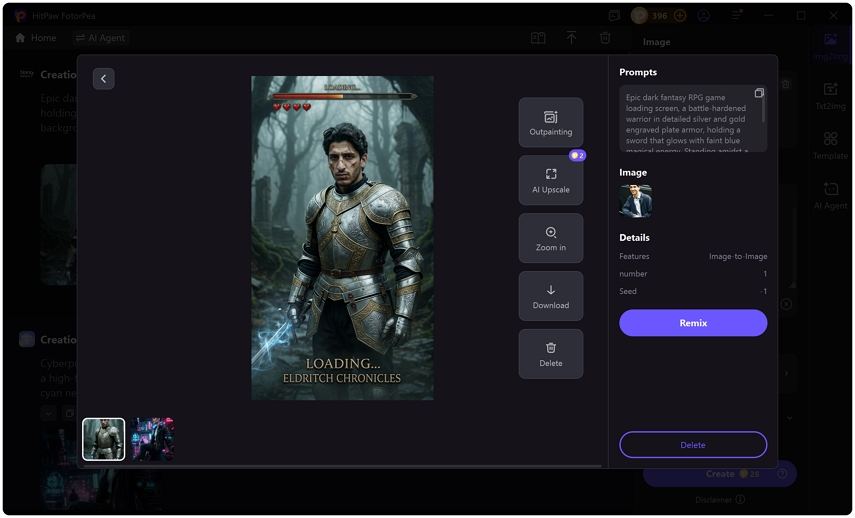 generate game loading screen AI