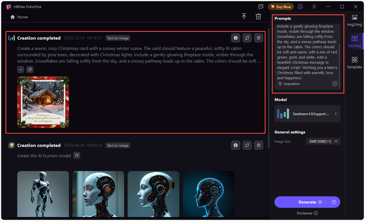 generate AI Christmas card