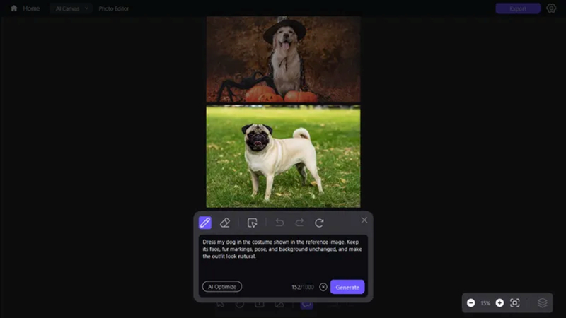 write costume instructions in ai chat