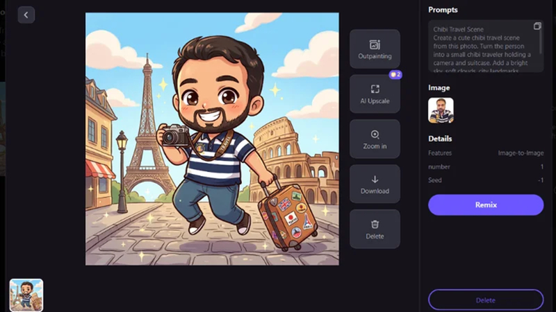 generated chibi cartoon image