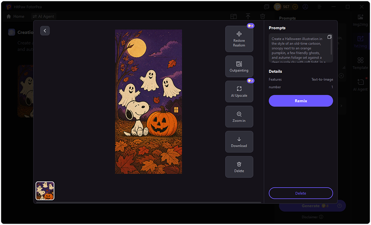 generate and review the halloween wallpaper