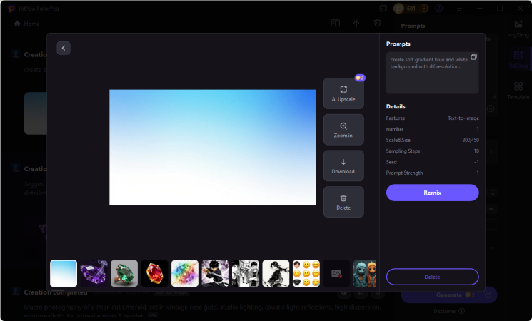 hitpaw fotorpea generated blue and white background preview
