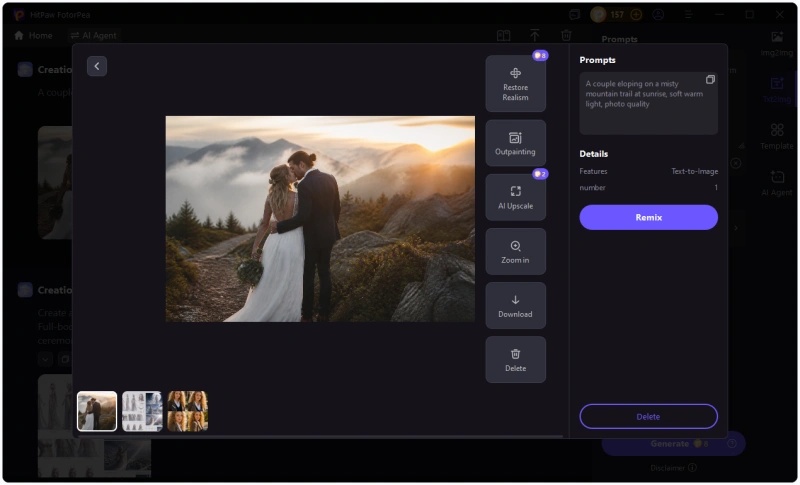 simple steps to generate dream elopement photos with hitpaw fotorpea