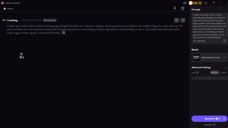 ai easter coloring page generator
