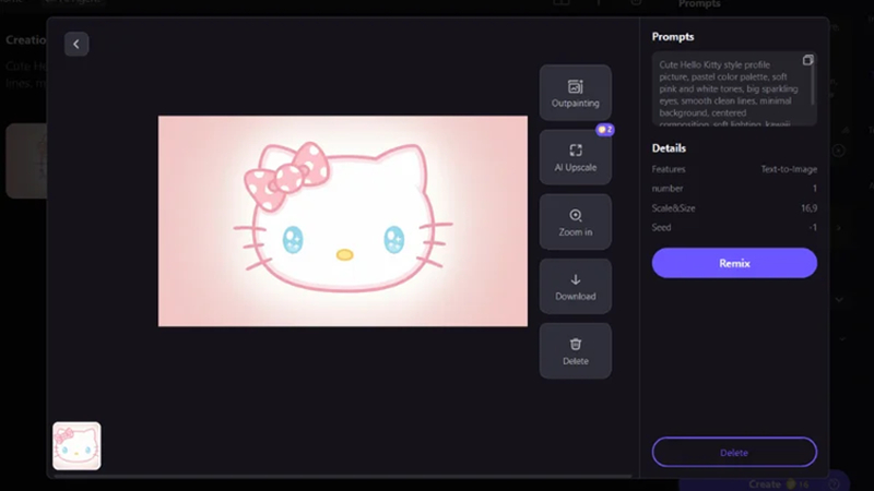 final hello kitty pfp generated with ai