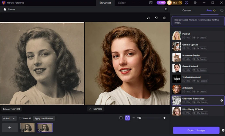 hitpaw fotorpea photo restoration after scanning