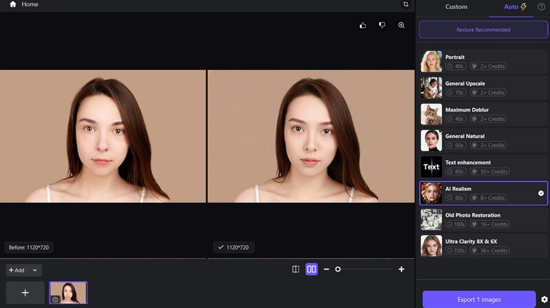 Export Realistic Photo from HitPaw FotorPea
