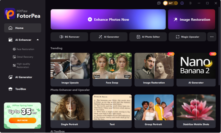 hitpaw fotorpea ai generator open dashboard for friday quotes