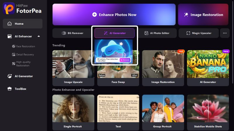 hitpaw fotorpea ai generator girl filter