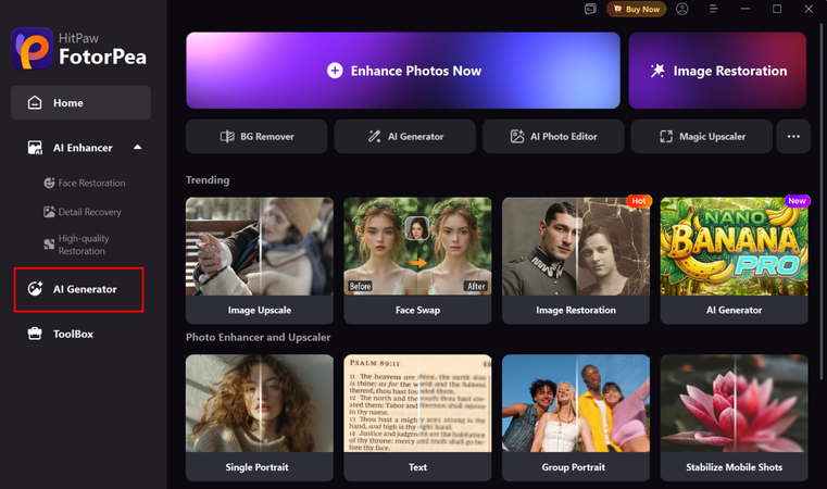 hitpaw fotorpea ai generator selection
