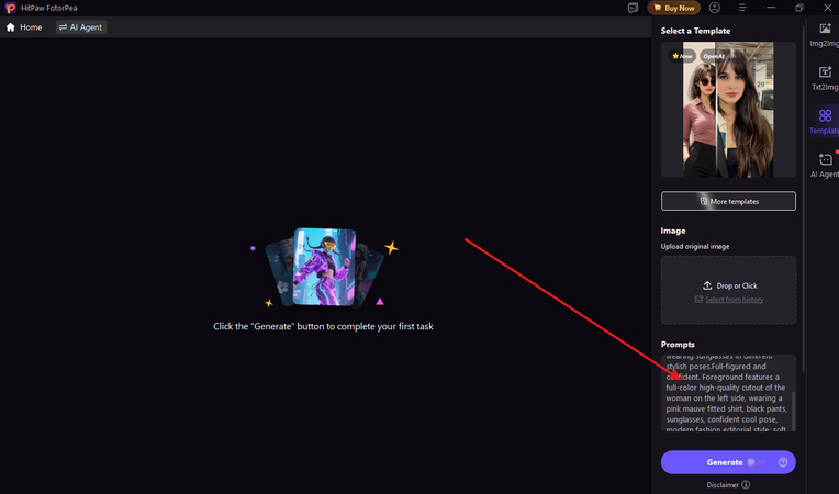 hitpaw fotorpea workflow for AI image generation and image enhancement setup
