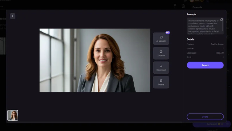 preview and download ai generated image