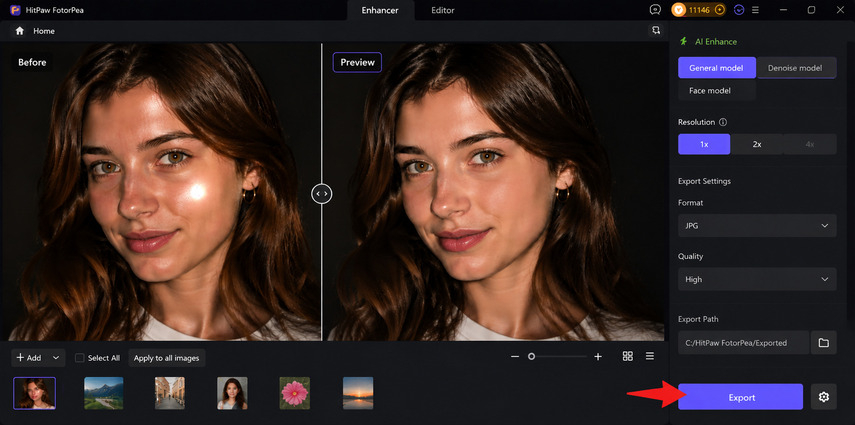 AI remove flash spot