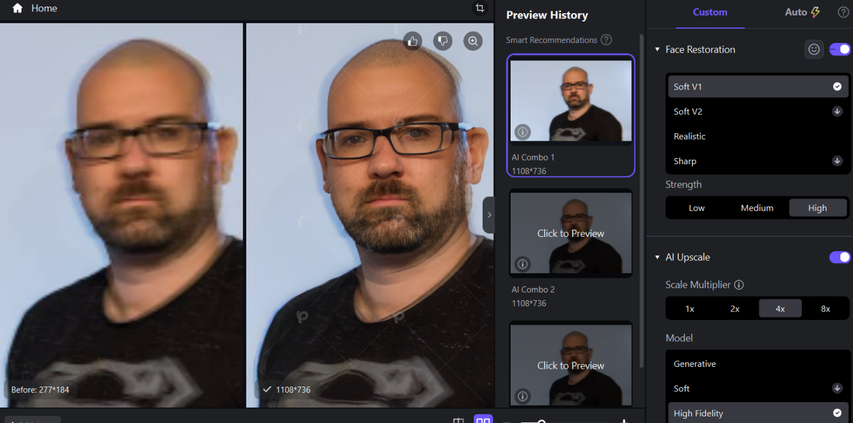 hitpaw fotorpea face restoration comparison