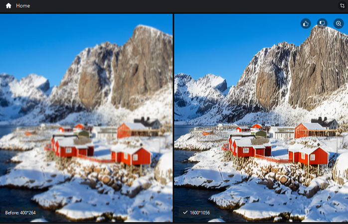 HitPaw FotorPea before and after image enhancement preview