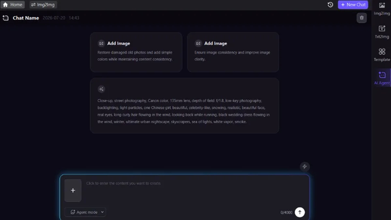 selecting chat to image for ai reflection removal