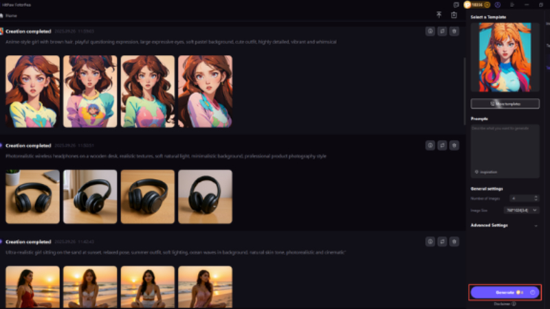 choosing rainbow wallpaper style in hitpaw fotorpea