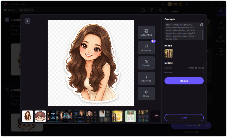 تنزيل وتصدير الملصق من hitpaw fotorpea