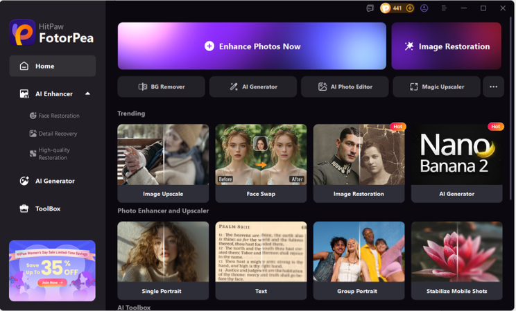 hitpaw fotorpea download and install ai photo enhancer for Women's day photos