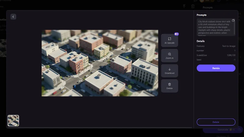 generated drone shot image preview using ai tool