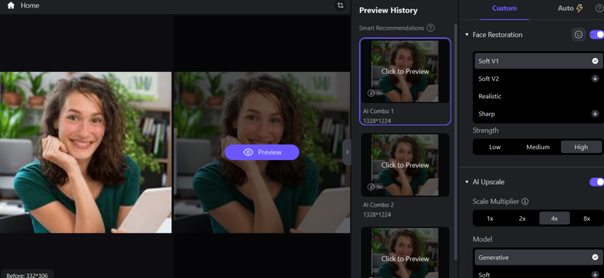 hitpaw fotorpea photo enhancement settings