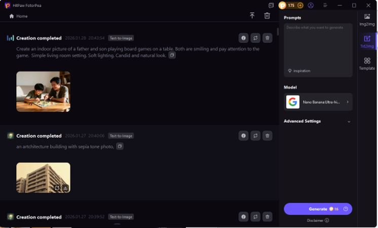 entering rainbow background prompt in hitpaw fotorpea
