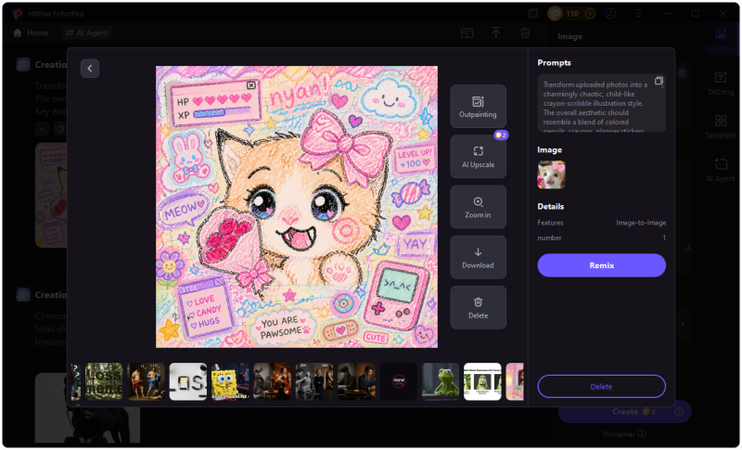 exporting ms paint ai art from hitpaw fotorpea
