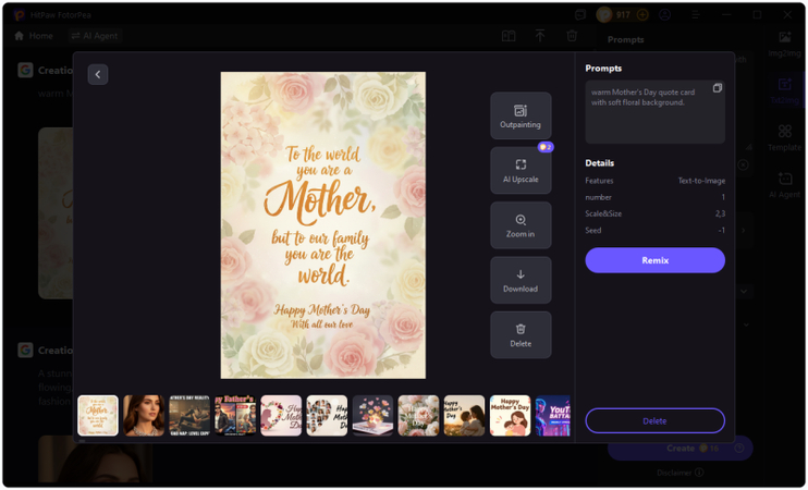 export mothers day quote card from hitpaw fotorpea