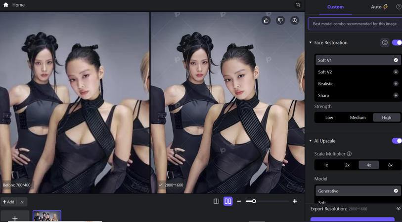 Exporting image from HitPaw FotorPea