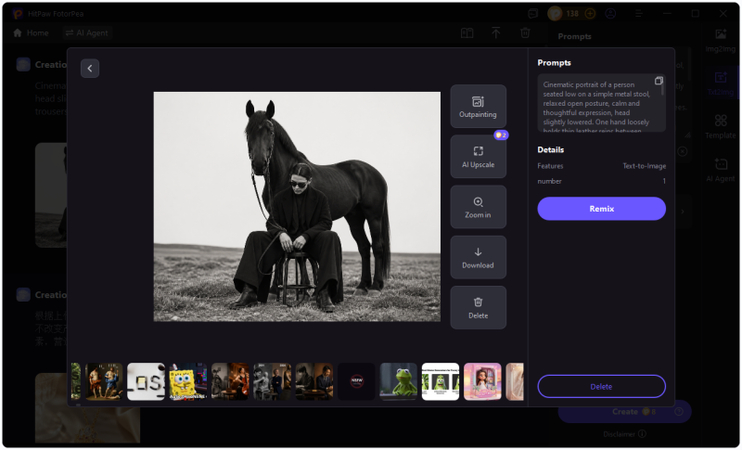 hitpaw fotorpea generate and preview aura farming image results