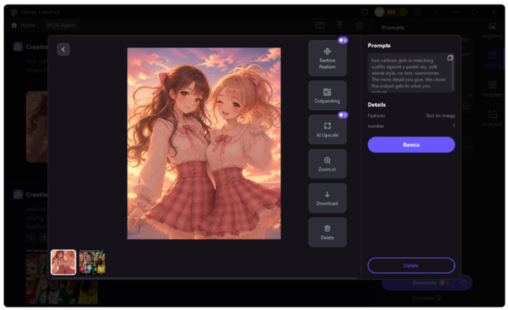 hitpaw fotorpea generate ai image and review output