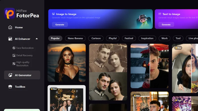 hitpaw fotorpea image to image ai style transfer