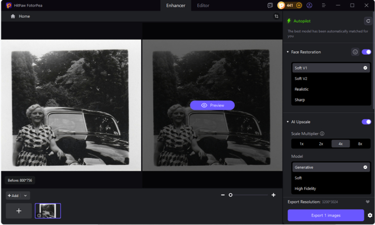 importing a womens day photo into hitpaw fotorpea ai enhancer