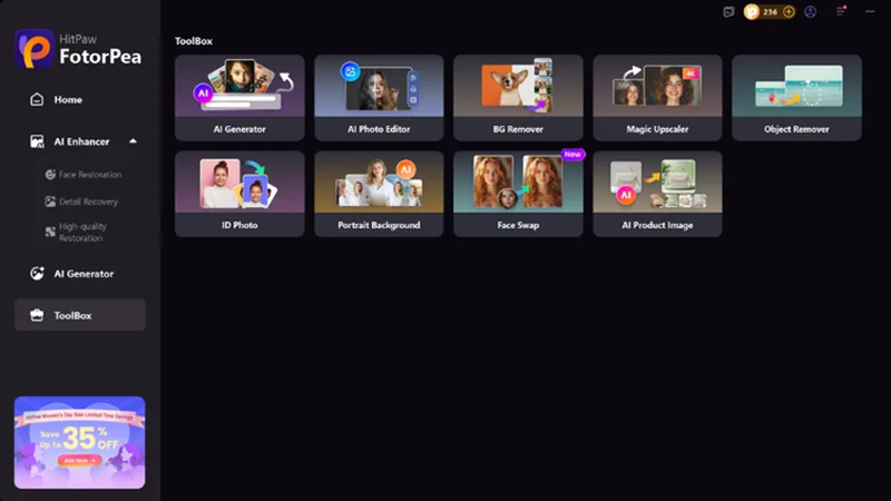 hitpaw fotorpea object remover tool