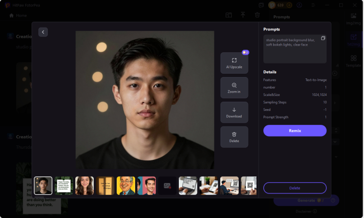 preview and export edited portrait in hitpaw fotorpea
