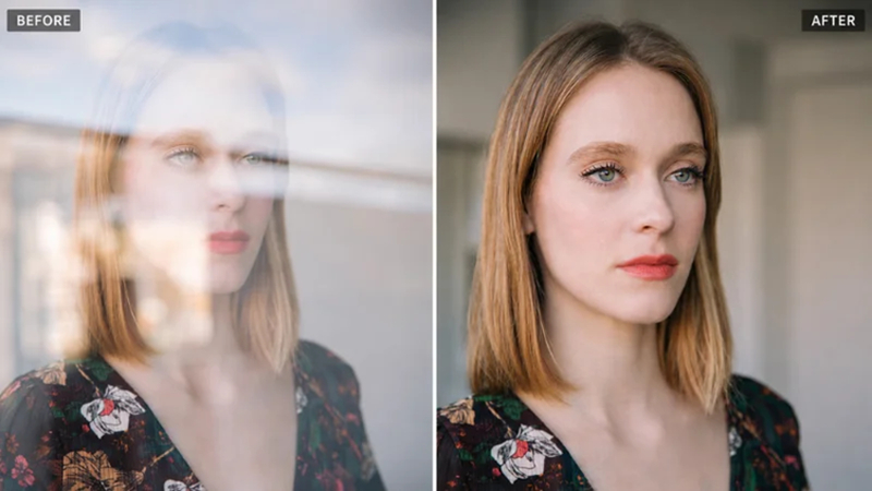 photo reflections before and after hitpaw fotorpea ai editing
