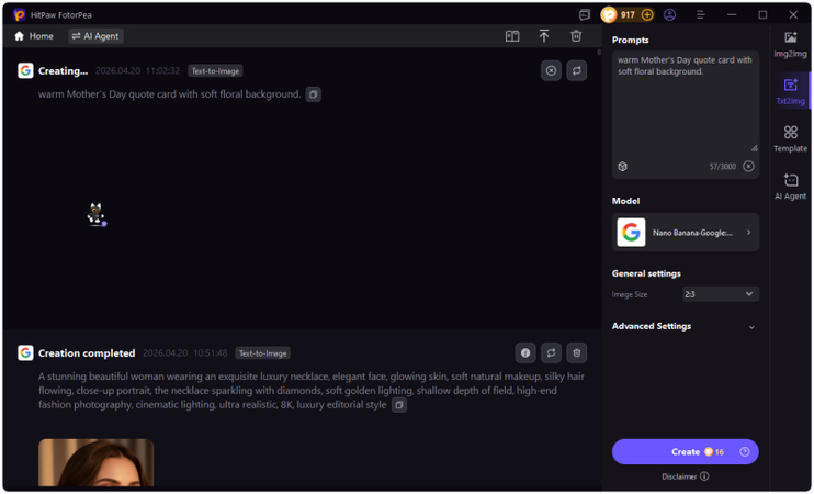 select style in hitpaw fotorpea for custom quote card