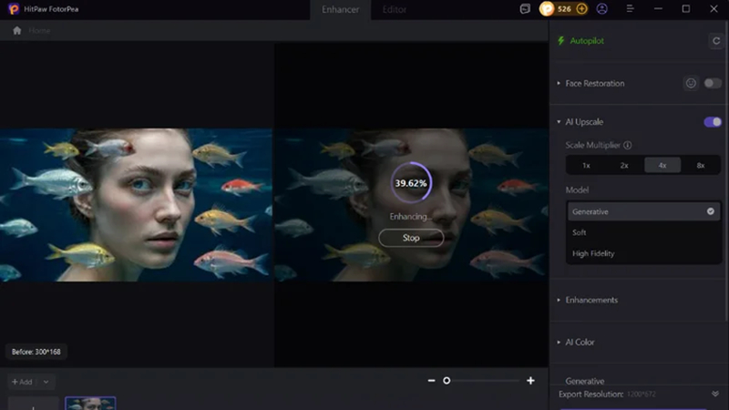 Réglage du multiplicateur d'upscaling IA et aperçu