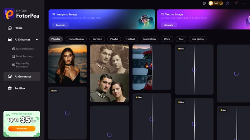 hitpaw fotorpea text to image ai generator