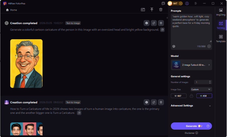 hitpaw fotorpea text to image for friday quote background