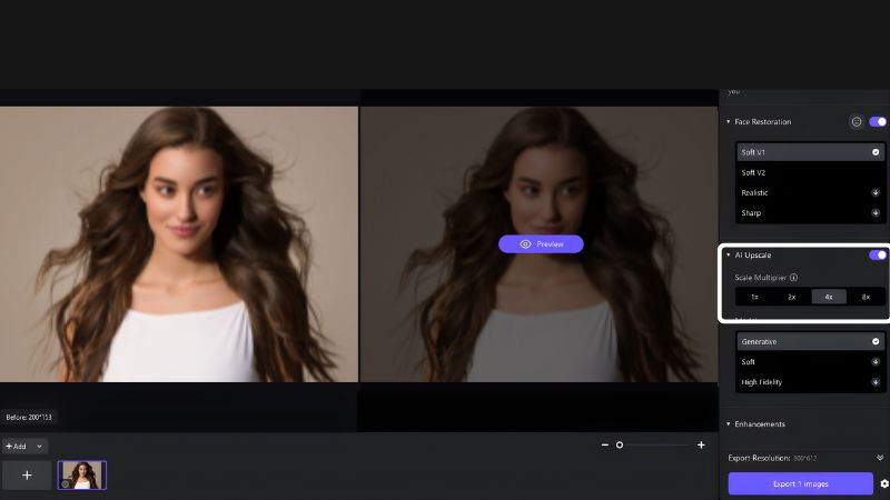 hitpaw fotorpea upscale level selection
