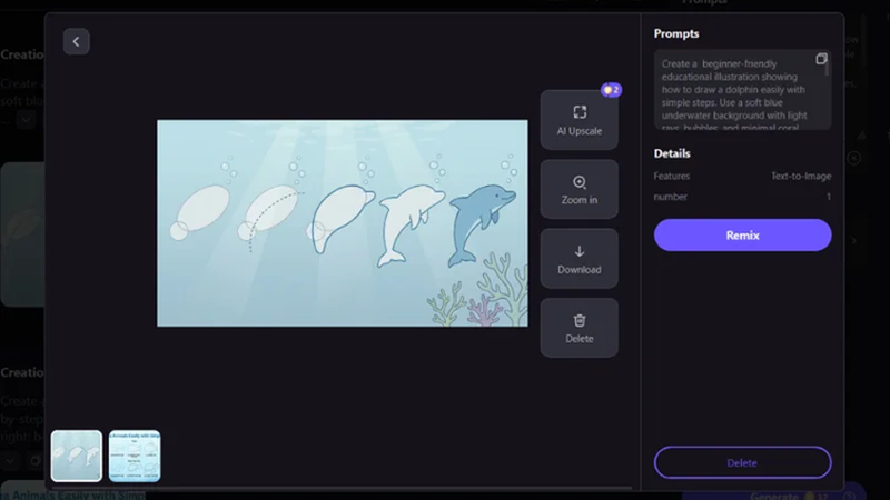 hitpaw fotorpea generated sea animal drawing