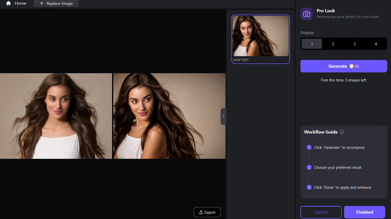 Preview and Export Photo from HitPaw FotorPea