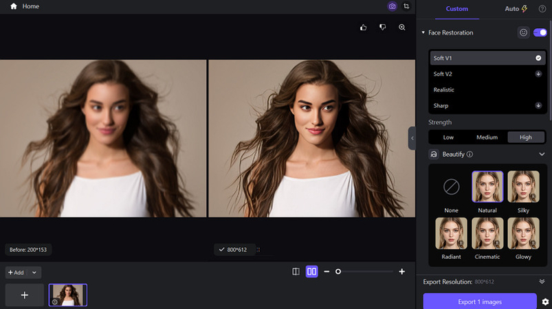 Preview and Export from HitPaw FotorPea